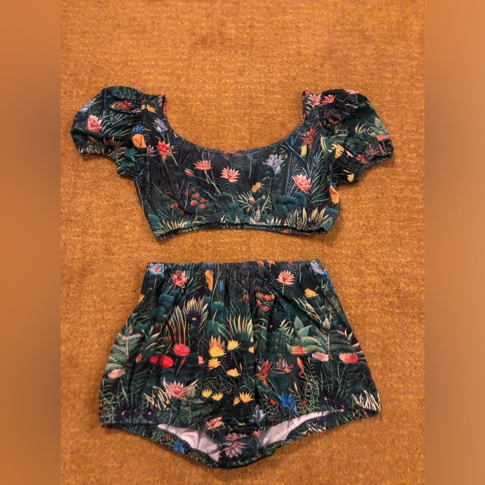 Samantha Pleet two-piece jungle bathing suit
